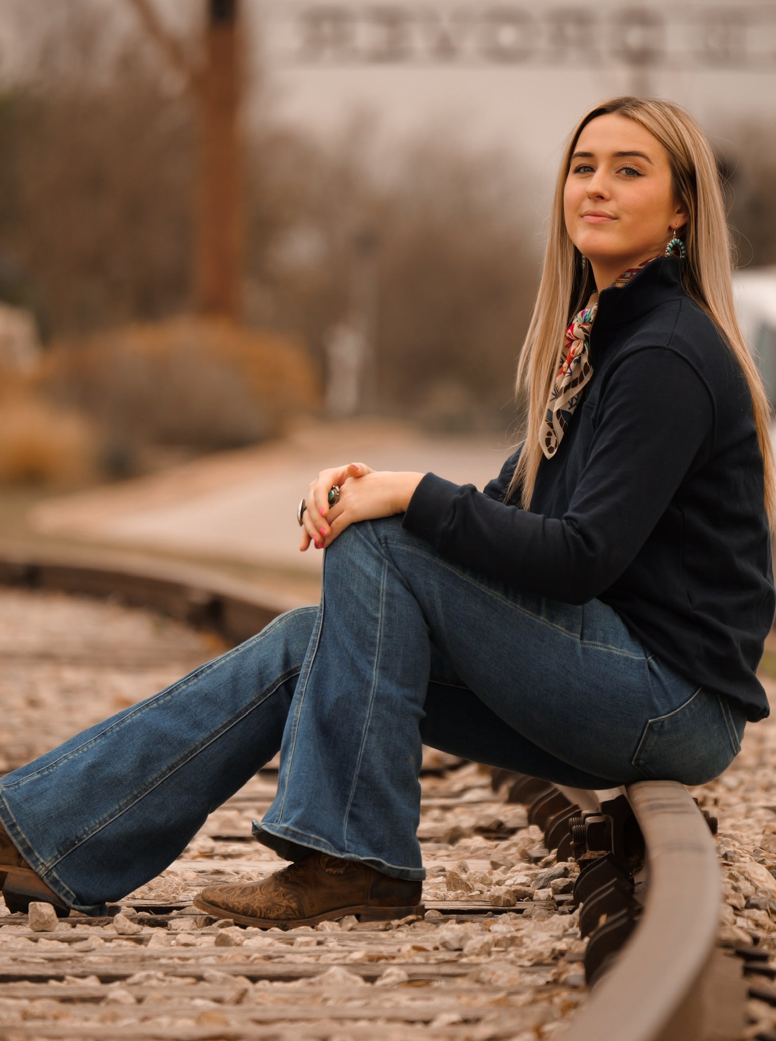 Navy Quarter Zip Sweater