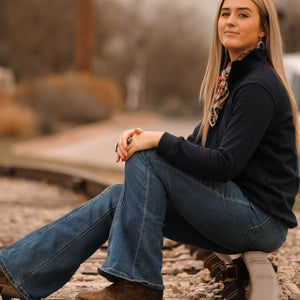 Navy Quarter Zip Sweater